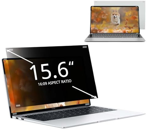 EliWhale Laptop Privacy Screen Filter 15.6 Inch for 16:9 Aspect Ratio, HD Anti-Blue Light and Anti-Glare Removable Laptop Privacy Screen Protector, Width X Height Is 13.58X 7.64(345mm X 194mm)