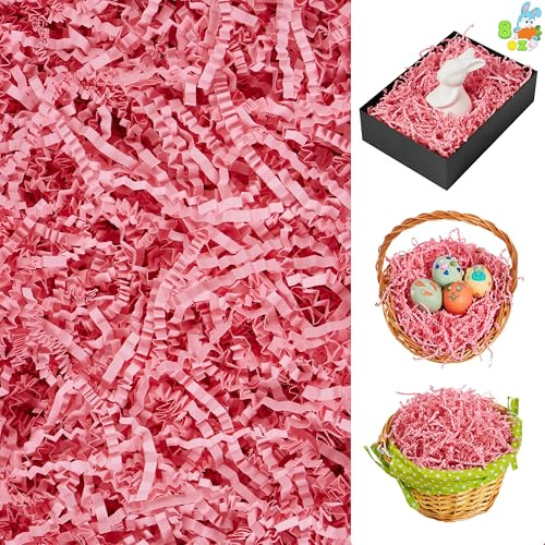 JOYIN 8oz (227g) Ostergras-Papierschnitzel (Rosa) zum Befüllen von Osterkörbchen, Verpacken von Ostergeschenken, Osterparty-Dekoration, Ostereiersuche, Osterparty-Geschenke