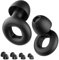 NEUTYPECHIC Tappi Orecchie Dormire Silicone, Tappi per Orecchie Antirumore Riutilizzabili per Dormire, Concentrarsi, Viaggiare, Con 8 Gommini di Taglie XS/S/M/L (Quadrato-Nero, Media)