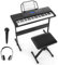 RELAX4LIFE Set Tastiera Elettronica a 61 tasti, con Supporto e Sgabello, 300/600 toni e 300/400 ritmi, 50 Brani demo, Microfono, Cuffie e Leggio (STANDARD)