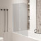 Eikuavons Faltbare Duschwand für Badewanne 100x140cm, 2 teilige Glas Duschtrennwand aus 6mm Sicherheitsglas (EGS), Badewannenaufsatz, Silber Transparent
