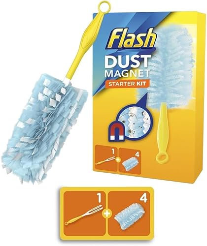 Flash Dust Magnet (Handle Size 30cm), Duster Starter Kit Handle & Refills x
