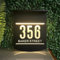 Placa solar moderna personalizada para puerta, letrero solar con número de casa, letrero de dirección iluminado para casas, letrero de número de casa (19 x 23 cm)
