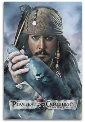 ZIWEYURB Poster, Motiv: Fluch der Karibik, Jack Sparrow, Poster, dekoratives Gemälde, Leinwand, Wandposter und Kunstdruck, moderne Familienschlafzimmer-Dekoration, Poster, 20 x 30 cm