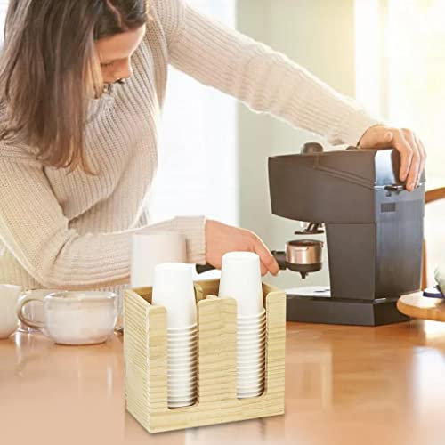 Porte-gobelet en bois Organisateur pour salle de bain, cuisine, mariage - Porte-gobelets réutilisables à 2 compartiments