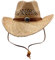 Luna Roy Sombrero Cowboy, Vaquero de Paja, Estilo Country con Banda de Cuero y chapita Decorativa