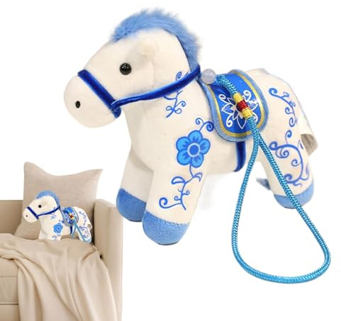 Generico Chapeau du Nouvel an Chinois Peludo Doux Bleu et Blanc Pendentif Animaux en Peluche pour garçons garçons Adolescentes Hommes Femmes Fils Fille de Famille Amis