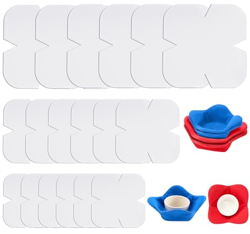Teenyyou 18 Pcs Bowl Cozy Batting Pre Cut Various Size Bowl Cozy Template Pattern Wrap Cut on Fold Template for Sewing DIY, Microwave Safe (8,11,14 Inch)