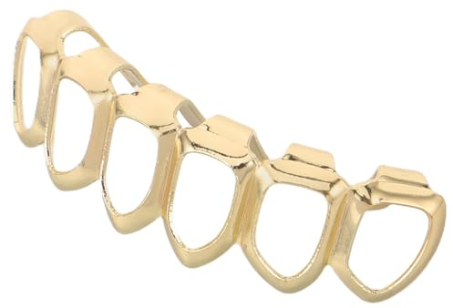 BESPORTBLE Hip Hop Zahnkappen Gold mit Hohlem Design für Partys und Clubs Bequemer Zahnschmuck für Herren und Damen