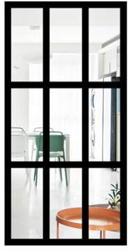 Gettimore Sticker mural en bois acrylique effet miroir 3D imitation fenêtre blanc noir bois