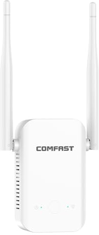 COMFAST Répéteur WiFi Puissant, N300 Amplificateur WiFi 2,4GHz Repetiteur WiFi Puissant sans Fil avec 2 Antennes, WPS