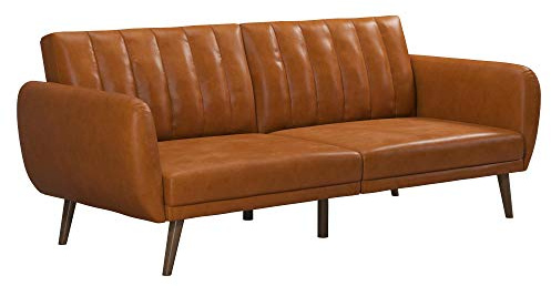 Brittany Schlafsofa 3-Sitzer, Camel Kunstleder | 208 x 88 x 79 cm