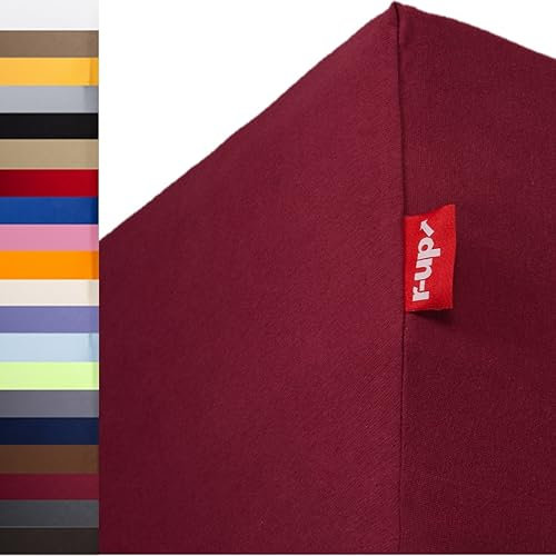 r-up Passt Spannbettlaken 90x200-100x200 bis 35cm Höhe viele Farben 100% Baumwolle 130g/m² Oeko-TEX stressfrei auch für hohe Matratzen (Bordeauxrot)