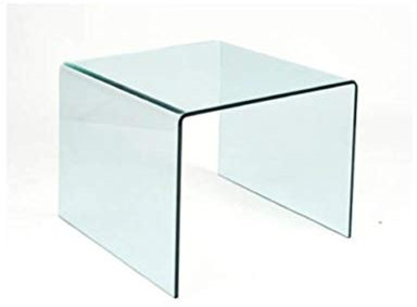 SOLUCIONES Diez - Mesa MARSA (SU), Baja, Cristal Curvado, 60x60 cms