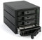 FANTEC 2192 BP-T3141 SAS I,II + SATA I,II,III Backplane für 4X 3,5/2,5 HDD/SSD in einem 3X 5,25 Einschub. Mit einem 80mm Lüfter an der Rückseite. Aluminiumgehäuse und Front in schwarz.