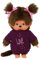 Sekiguchi 253814 - Original Monchhichi Mädchen mit T-Shirt 'Love' und Schleifen im Haar, ca. 20 cm großes Kuscheltier aus braunem Plüsch