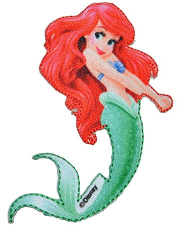 alles-meine.de GmbH Bügelbild - Nixe - Arielle die kleine Meerjungfrau - 6,7 cm * 9,5 cm - Prinzessin/Princess - Aufnäher Applikation - Prinzessinnen Fische - gewebter Flic..