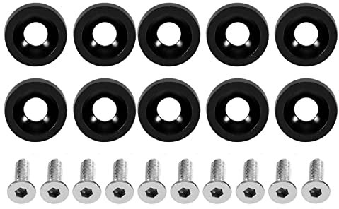 Für Stoßstangen Unterlegscheiben M6 Schwarz-Auto Modifikation M6 Dichtung Bolzen Kennzeichen Rahmen Dekoration Schraube (schwarz)