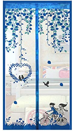 Zanzariera Magnetica finestre Contro Insetti Tenda Mosche zanzare Camera Arredamento Colore Blu 210x90 cm Protezione Domestica