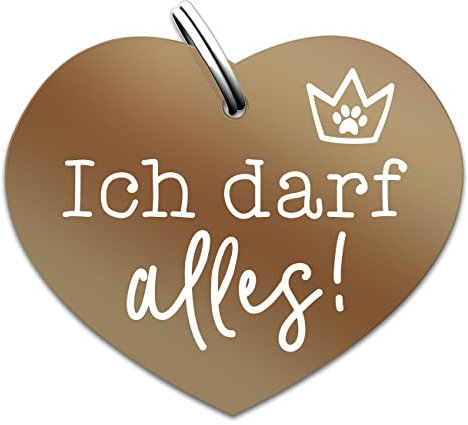 Souldogs Hundemarke mit Gravur - Schöner Anhänger für Hundehalsband Geschirre, Halsbänder & Leinen für Hunde Dog Tag mit Gravur Hundezubehör (Ich darf alles)