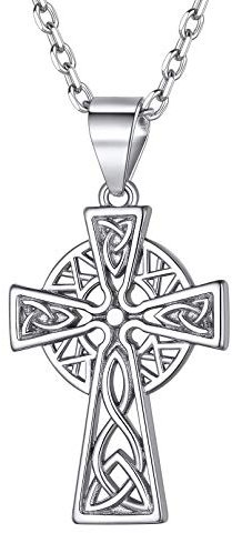 ChicSilver Sterling Silver Celtic Knot Cross Pendant Necklace for Women Men Irish Eternity Love Jewelry