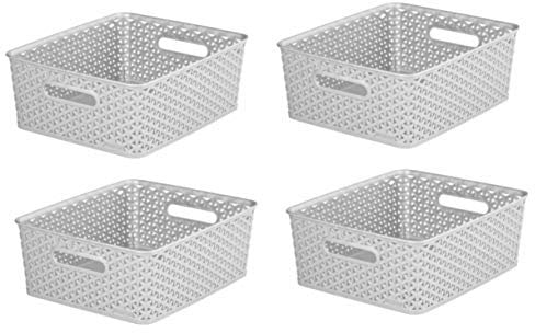 4 x 13L Grey Curver Basket