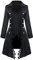 Feynman Giacca Steampunk, cappotto gotico con pizzo, barocco, vittoriano, tripetto, vintage, medievale, giacca, uniforme, nera, M