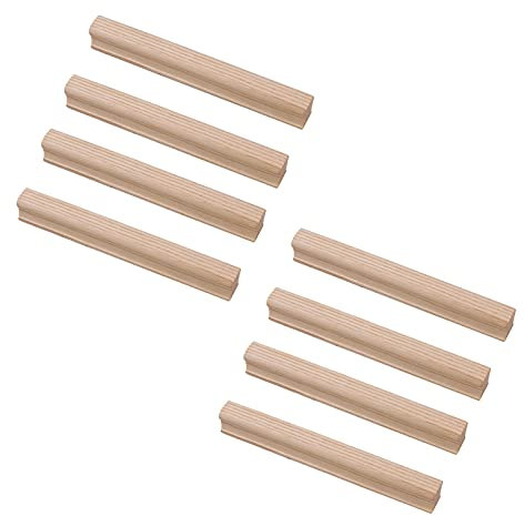 Schubladengriff Möbelgriffe Holzgriffe 8 Stücke Holz Moderner Türgriff Küchenschrank Schrankgriff Kommoden Griffe für Möbel Schranktüren Schublade Kleiderschrank,Eschenholz (Hole distance:64mm)