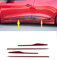 mne parts compatibles pour Clio IV 2012-2018 4 pièces Rouge pour Bandes de Porte latérales chromées en Acier Inoxydable
