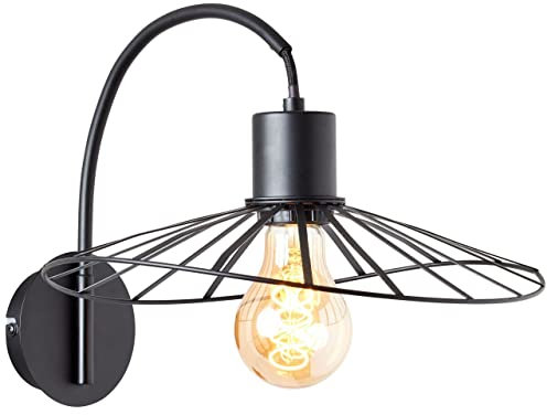 BRILLIANT Lampe, Leika Wandleuchte schwarz matt, 1x A60, E27, 52W, Für LED-Leuchtmittel geeignet