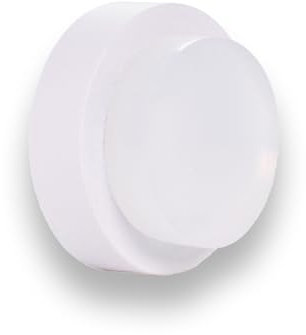 EVI Herrajes | Tope de Puerta Adhesivo para Pared/Manilla | Ø24x14mm | Acero Inoxidable Lacado Blanco - Goma Blanca | Incluye Tornillo + Taco de Sujeción | Mod.I-20524TPMBL