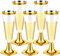 LATERN 30 Pièces Flûtes à Champagne en Plastique, 150ml Verres à Champagne en Dorés Gobelets à Vin Réutilisables à Tige pour Fêtes de Douche D'anniversaire Mariage Jardin (5,5 x 16,5cm)