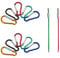 ZWZNBL 10 x Multifunctional Aluminium D-Shape Safety Carabiner Hooks for Mountaineering Outdoor Sports with 2 Metal Cable Loops for Climbing, Camping, etc.,Yellow,Blue,Green
