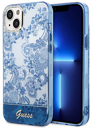 Guess GUHCP14MHGPLHB hülle für iPhone 14 Plus 6,7 blau/Blue hardcase Porcelain Collection