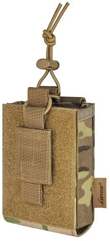 Tactical Molle Radio Holster - Universal Walkie Talkie Holder for Two Ways Compatible with Bags/Packs/Duffels (Multicam)