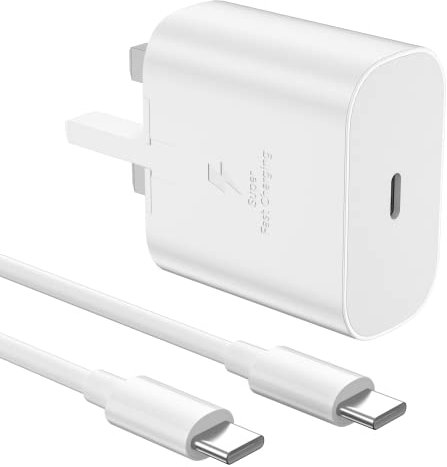 25W Super Fast Charger for Samsung Galaxy A15, A15 5G, A05S, A16, A55, A25, A35, A34, A54, S23, S22, S21, S20fe, S10,A52, A51, A34, USB C Charger Plug&Type C Cable For Samsung Phone Charger- White