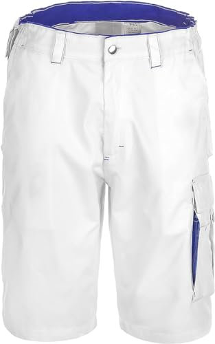 TMG | Arbeitsshorts für Herren, Kurze Arbeitshose mit Werkzeugtasche, robust & strapazierfähig, weiße Cargo | Gr. 68
