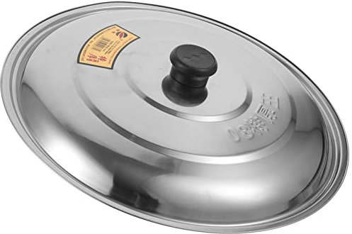 GALPADA Pfannenwender Edelstahl Kochtopf Deckel Wok Deckel Pfannendeckel Topfdeckel 33cm Ersatzdeckel mit Knopf Metalldeckel für Küche Gemüsetopf Bratpfanne Dampftopf Woktopf Kuchen