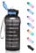 ETDW Gourde avec paille, 1,5 l, en Tritan sans BPA, 1500 l, avec marqueurs de temps, anti-fuite, pour camping, salle de sport, pique-nique, noire