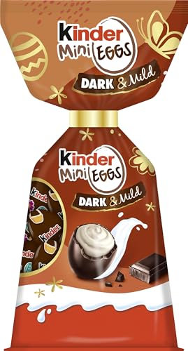 kinder Mini Eggs Dark und Mild – Kleine Schokoladen-Eier mit Milchcremefüllung, umhüllt von dunkler Schokolade – Optimal für Ostern, Osternest und als Geschenk – 85 g Packung
