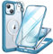Miracase Magnetic Case for iPhone 15 Plus Case 6.7-Inch, Full Body Bumper Case Compatible with MagSafe and Built-in 9H Tempered Glass Screen Protector + Camera Lens Protector (Surfing Blue)