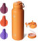 BOTTLE BOTTLE Insulated Water Bottle with Straw 1180ml(40oz) Sports Stainless Steel Water Bottles with Handle Lid Outdoors Drink Flask for Pills (orange)