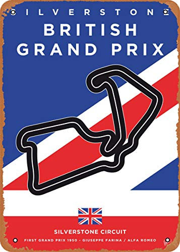 Zuhhgii Metallschild im Vintage-Look – My F1 Racetrack Poster Awesome Minimalist Formula One Poster – 20,3 x 30,5 cm Blechschild