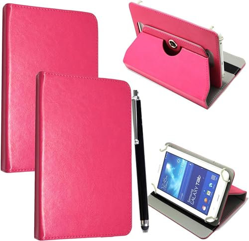 Custodia universale per tablet da 7, in pelle PU, con supporto per tutti i tablet da 6, 7, 7, adatta per Kindle eReader Fire Tablet, Kobo/Voyaga/Lenovo/Sony E-Book/iPad Mini 5 4 3 2 1, rosa