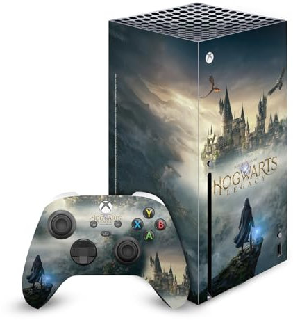 Head Case Designs Offizielle Hogwarts Legacy Wichtige Kunst Grafiken Vinyl Haut Gaming Aufkleber Abziehbild Abdeckung kompatibel mit Xbox Series X Console and Controller Bundle