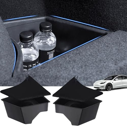 Arcoche Rear Trunk Organizer for Tesla Model 3 Highland, Rear Trunk Side Storage Bins for 2024 Tesla Model 3 Highland Accessoires