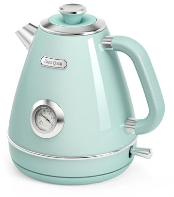 Hazel Quinn Electric Kettle - 1.7L Hot Water Boiler, 2200W Fast Boiling, All Stainless Steel Interior, Cordless, BPA-Free, Auto Shut-Off & Boil Dry Protection - Mint Green