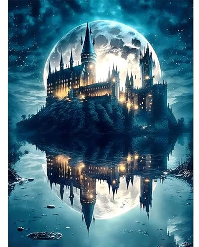 Hjjdiyes 40x50cm 5D Diamond Painting Erwachsene Groß xl Diamond Painting Burg xxl Süß Diamant painting Bilder Set mit Zubehör Diamant Painting Bilder Kinder Full Drill Diamant painting Weihnachten