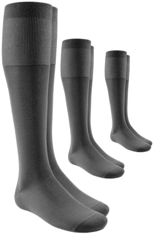 DUBLO Calze lunghe in filo di scozia uomo (3paia) (IT, Numero, 44, 45, Regular, Regular, Grigio)