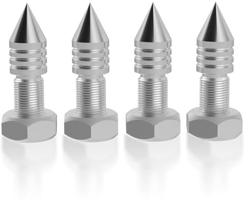 YuanYong 4 punte per altoparlante HiFi in acciaio inox massiccio (senza cuscino a picco), regolabili in altezza, adatte per supporto altoparlante (M10)